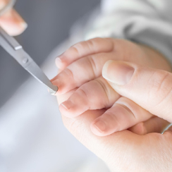 trimming fingernails